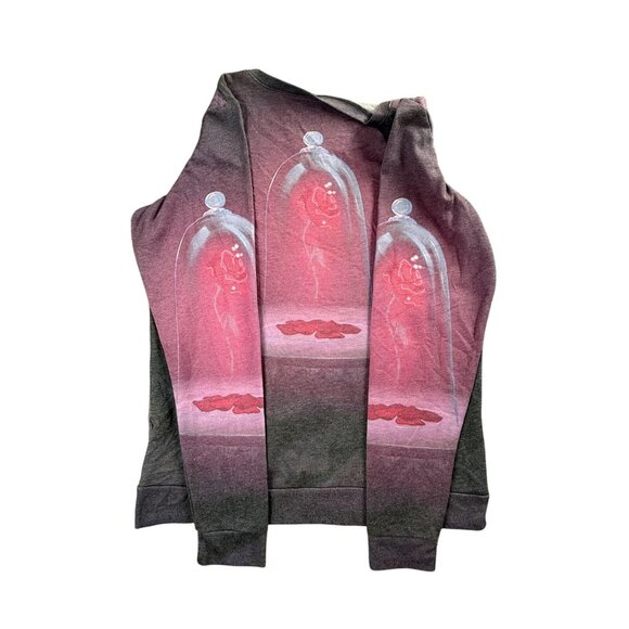 Disney Beauty and the Beast Shirt Womens Large Stained Glass Pullover Rose Top - Picture 4 of 12